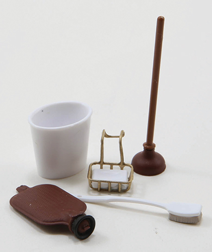Dollhouse Miniature Bathroom Accessories Set